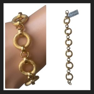 18kt Gold over Bronze Matte Rolo Bracelet, 8"